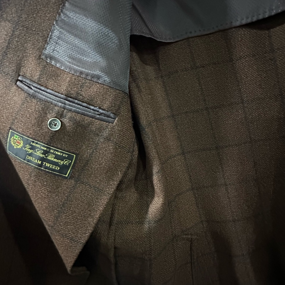 Made in Italy Saks Fifth Avenue Brown Plaid Blazer - Picture 7 of 16